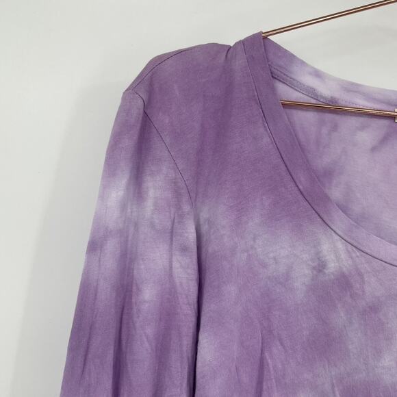 Sundry Purple Tie Dye Long Sleeve Tee Size 3 Large - Picture 3 of 6